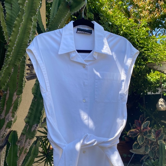 Moschino Couture! Milano White Women's avant- guarde take on the shirt Dress - Picture 3 of 16